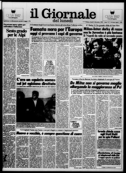 Il giornale del lunedi